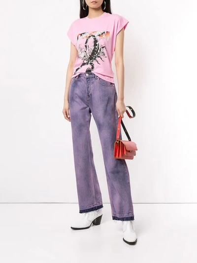 Shop Msgm Dyed Jeans In Purple