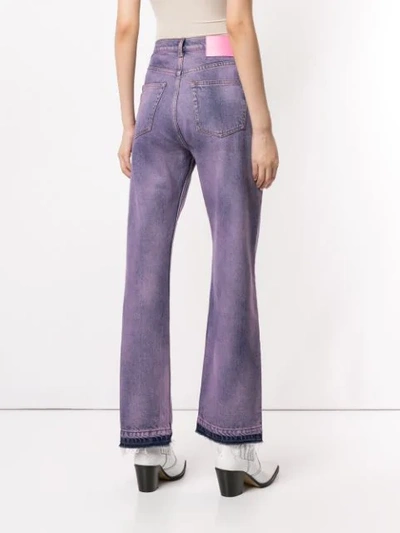 Shop Msgm Dyed Jeans In Purple