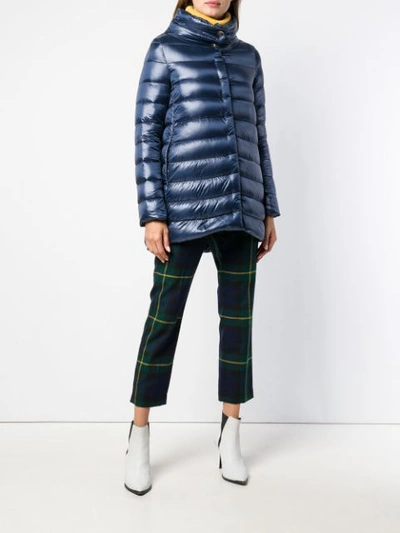 Shop Herno Zipped Padded Jacket - Blue