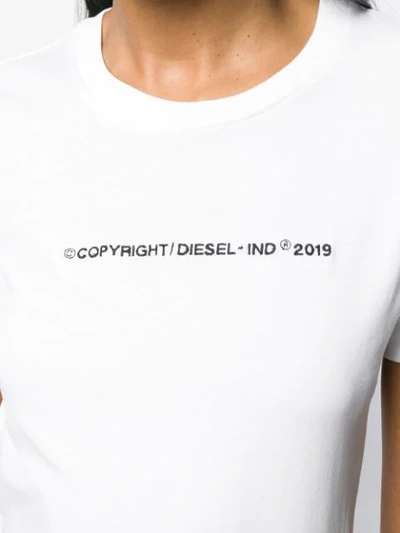 Shop Diesel Embroidered Logo T-shirt In White