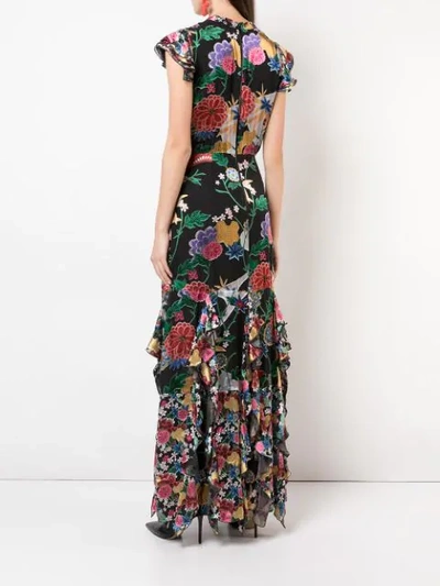 Shop Alice And Olivia Floral Print Maxi Dress In Black