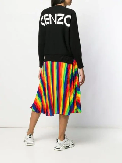 Shop Kenzo Logo Knit Jumper In Black