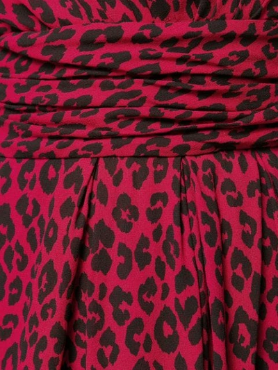 Saint Laurent Leopard-print Crepe De Chine Mini Dress In Red