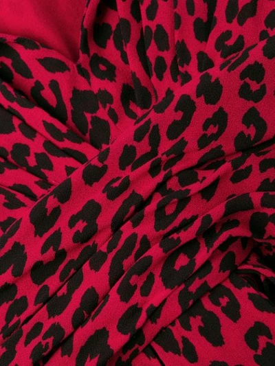 Saint Laurent Leopard-print Crepe De Chine Mini Dress In Red