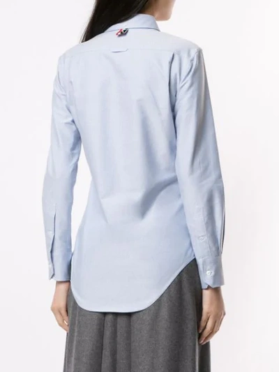 Shop Thom Browne Buttoned Collar Shirt In Light Grey