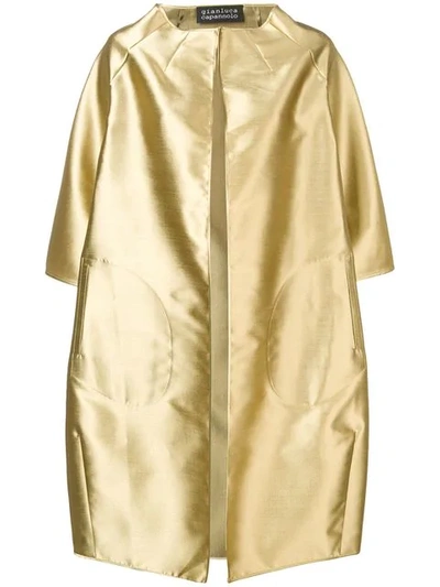 Shop Gianluca Capannolo Metallic Coat In Gold