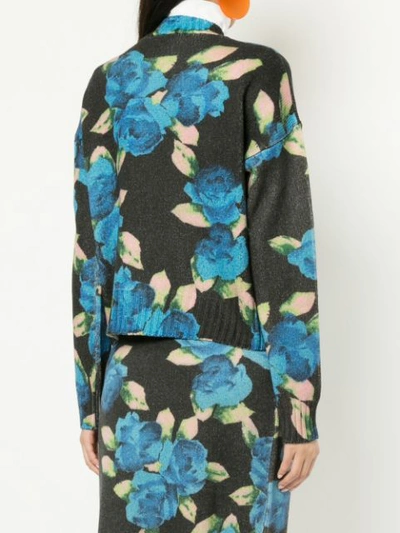 MSGM FLORAL LONG-SLEEVE SWEATER 