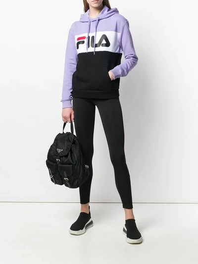 Shop Fila Printed Logo Leggings In Black