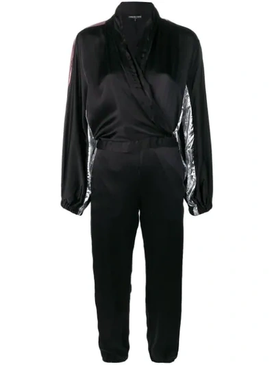 Shop Coup De Coeur Jumpsuit With Metallic Inserts In Black