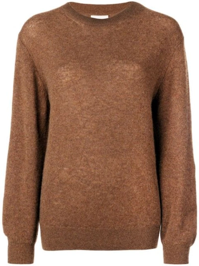 Shop Khaite Fine Knit Sweater In Brown