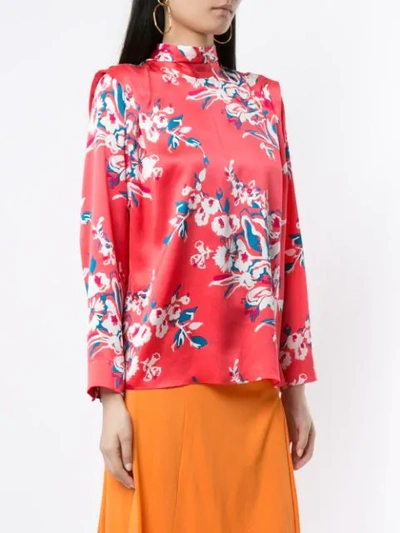 Shop Roksanda Aluna Floral Print Blouse In Red