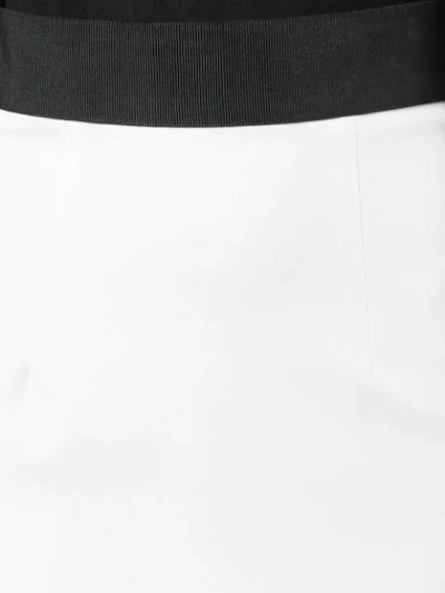 Shop Milly Contrast Waist Pencil Skirt In White
