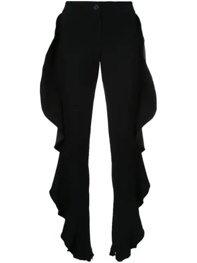 Shop Strateas Carlucci Ruffled Trousers In Black