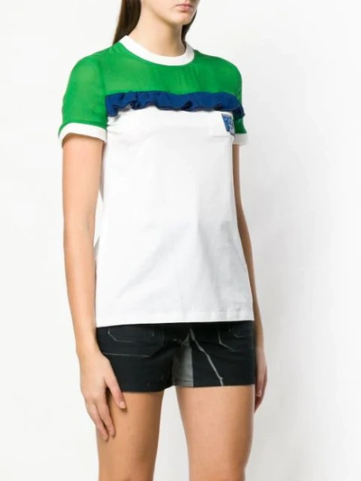 Shop Prada Colour-block T-shirt In White