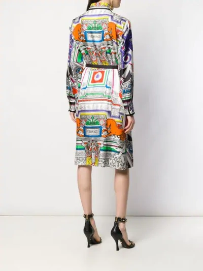 Shop Versace Clash Print Shirt Dress In White