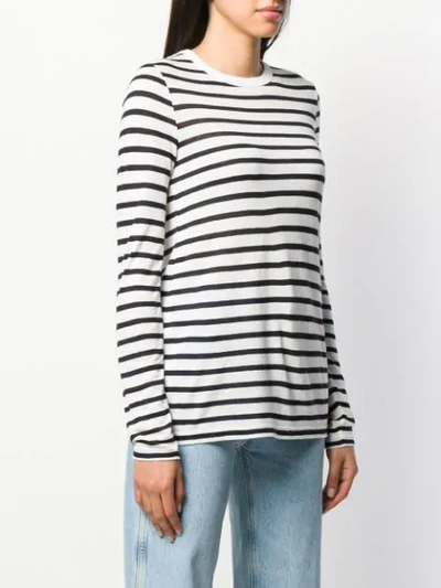 Shop Alexander Wang Striped Long-sleeve Top In White