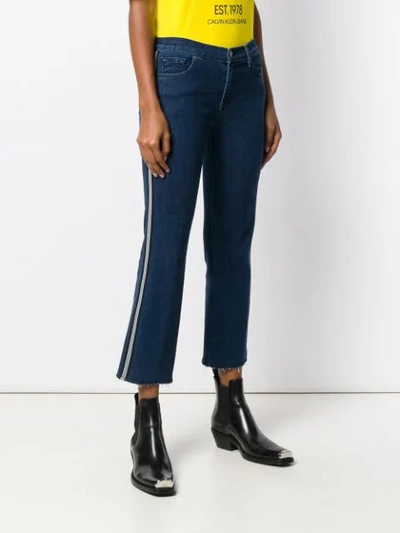 Shop J Brand Side Stripe Bootcut Jeans In Blue