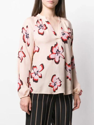 Shop A.l.c Floral Print Blouse In Neutrals