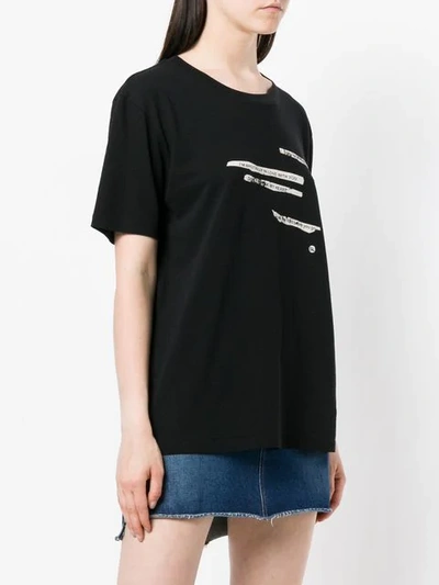 Shop Saint Laurent Printed Text T-shirt In Black