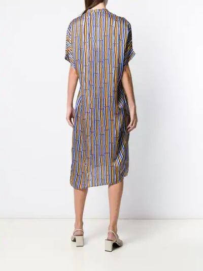 Shop Christian Wijnants Dipha Bamboo Print Dress In Orange