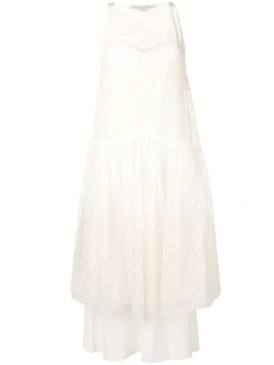 Shop Stella Mccartney Brianna Silk-crepe Dress In White