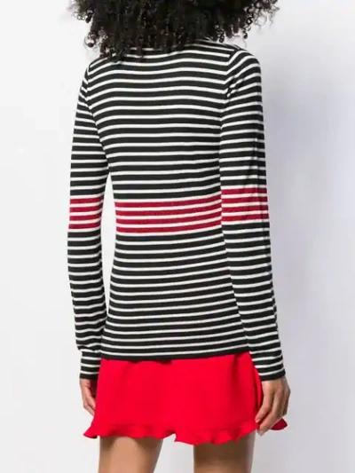 Shop N°21 Slim Striped Knit Top In Black