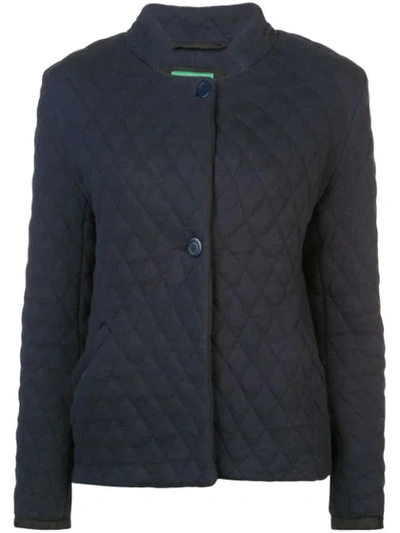 Shop Casey Casey Quilted Fitted Jacket - Blue