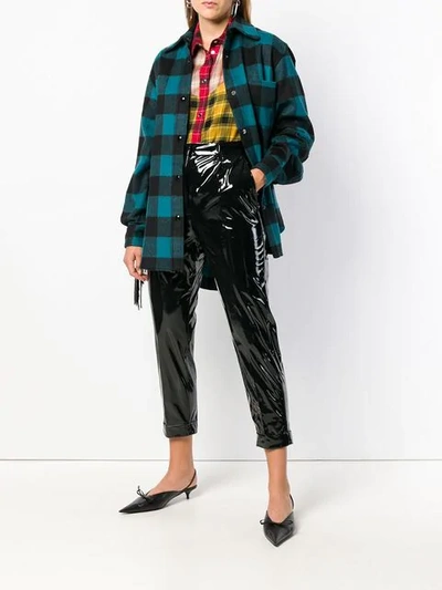 Shop N°21 Fringed Check Shirt In Blue