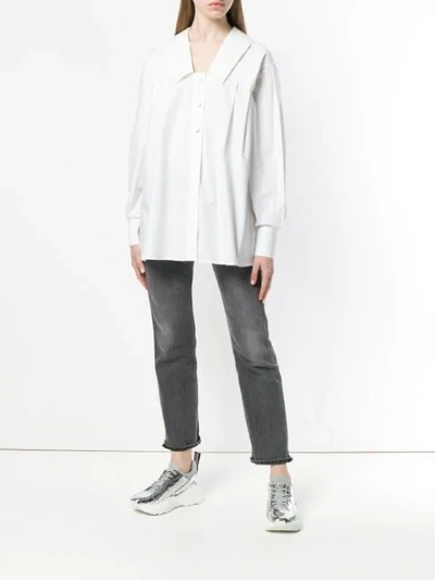 Shop Karl Lagerfeld A-line Fitted Shirt In White