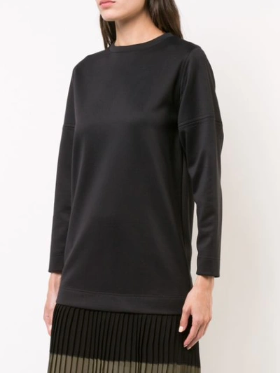 Shop Akris Punto Pleated Hem Dress In Black