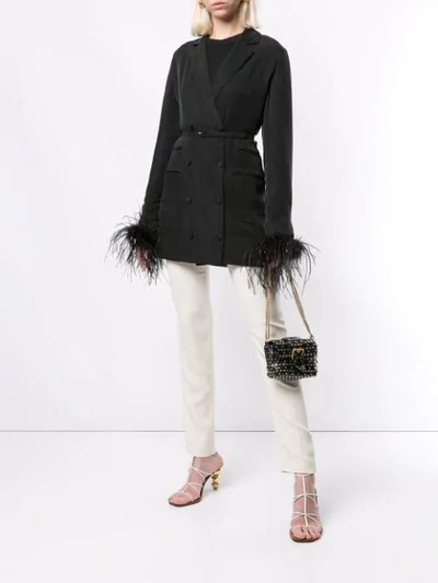 Shop Alice Mccall Favour Feather Blazer In Black