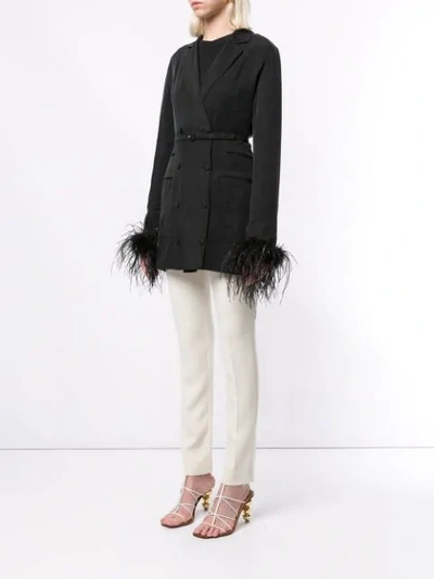 Shop Alice Mccall Favour Feather Blazer In Black