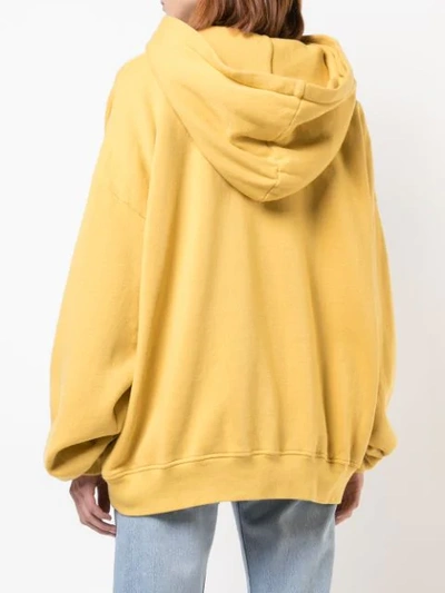 Shop Amiri Logo Patch Hoodie In Yellow
