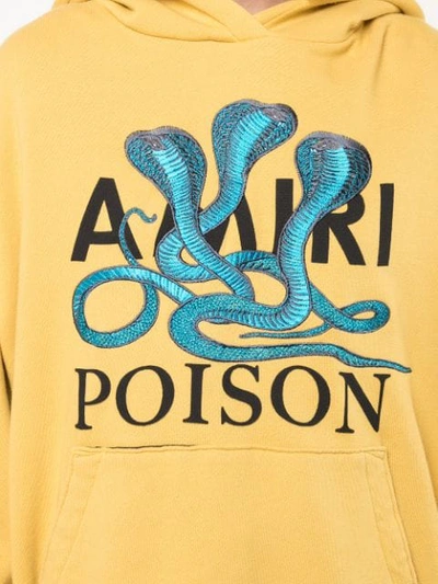 Shop Amiri Logo Patch Hoodie In Yellow