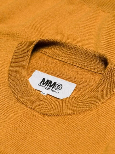 Shop Mm6 Maison Margiela Crew Neck Sweater - Brown