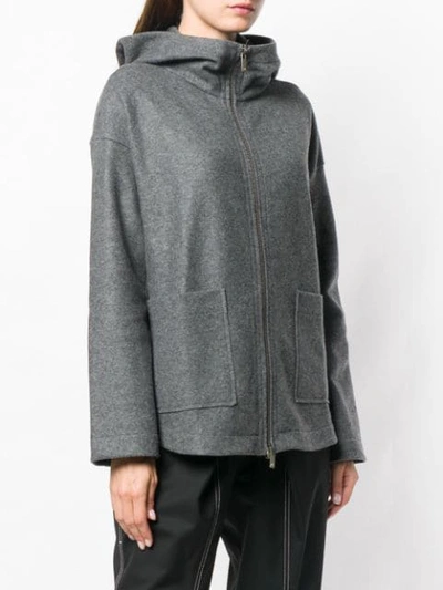 Shop Lorena Antoniazzi Zipped Hoodie In Grey