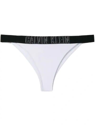 Shop Calvin Klein Logo Bikini Bottoms - White