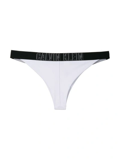 Shop Calvin Klein Logo Bikini Bottoms - White