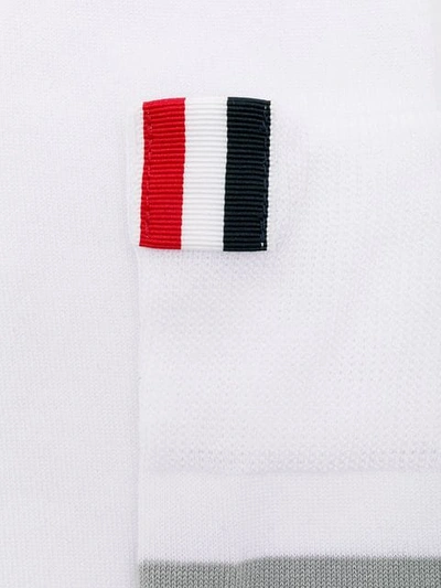 Thom Browne 4-bar Stripe Mid Calf Socks In White