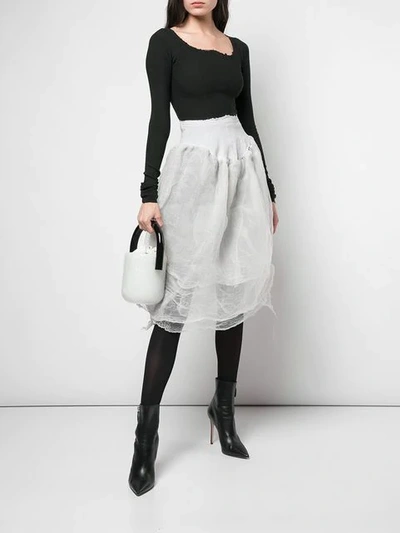 Shop Marc Le Bihan Elasticated Waist Skirt In White