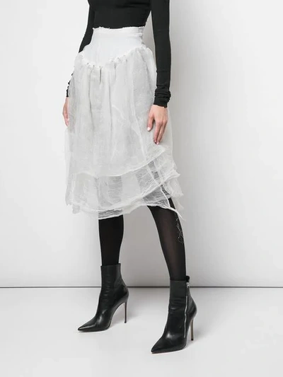 Shop Marc Le Bihan Elasticated Waist Skirt In White