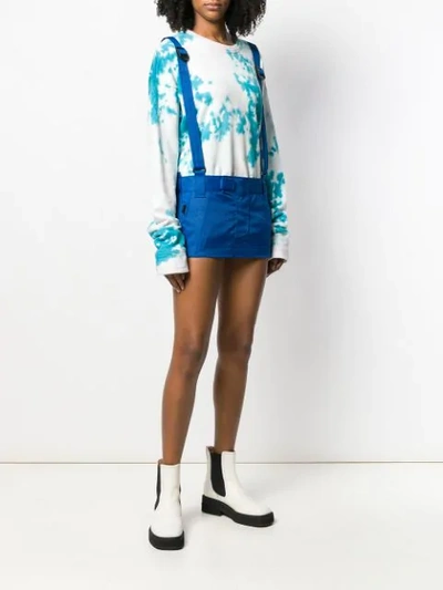 Shop Dsquared2 Mini Skirt With Braces In Blue