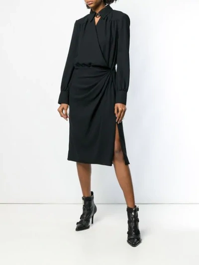 Shop Altuzarra Wrap Style Shirt Dress In Black