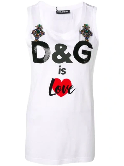 Shop Dolce & Gabbana Logo Print T-shirt In White