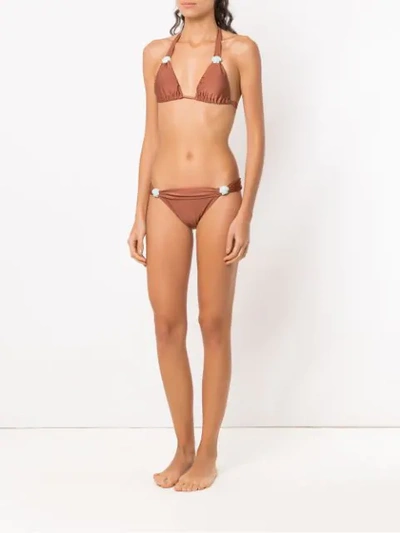 Shop Adriana Degreas Cinque Bikini Set In Bronze