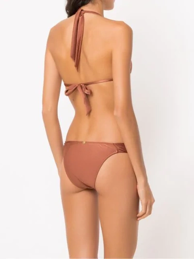 Shop Adriana Degreas Cinque Bikini Set In Bronze