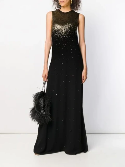 Shop Givenchy Sequin Embroidered Evening Dress In Black