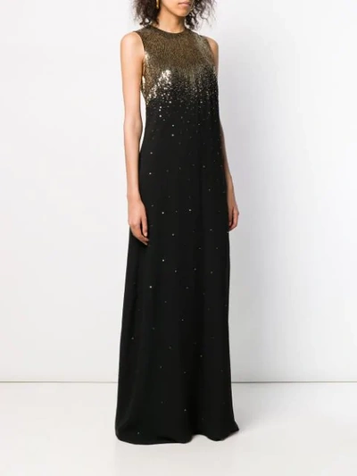 Shop Givenchy Sequin Embroidered Evening Dress In Black