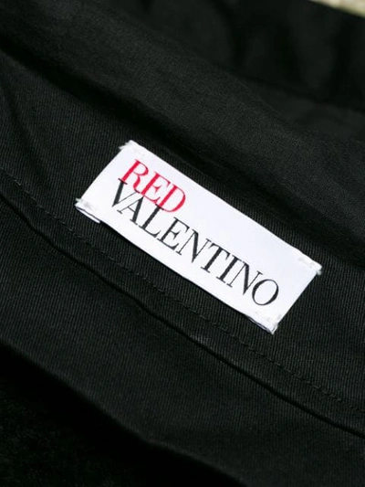Shop Red Valentino Embroidered Parka Coat - Black