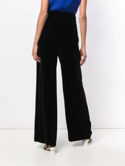 Shop Monse Asymmetrical Velvet Pleated Trousers In Black
